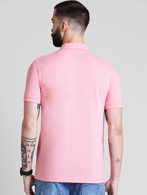 pink solid polo t-shirt - 16109673 - Standard Image - 3