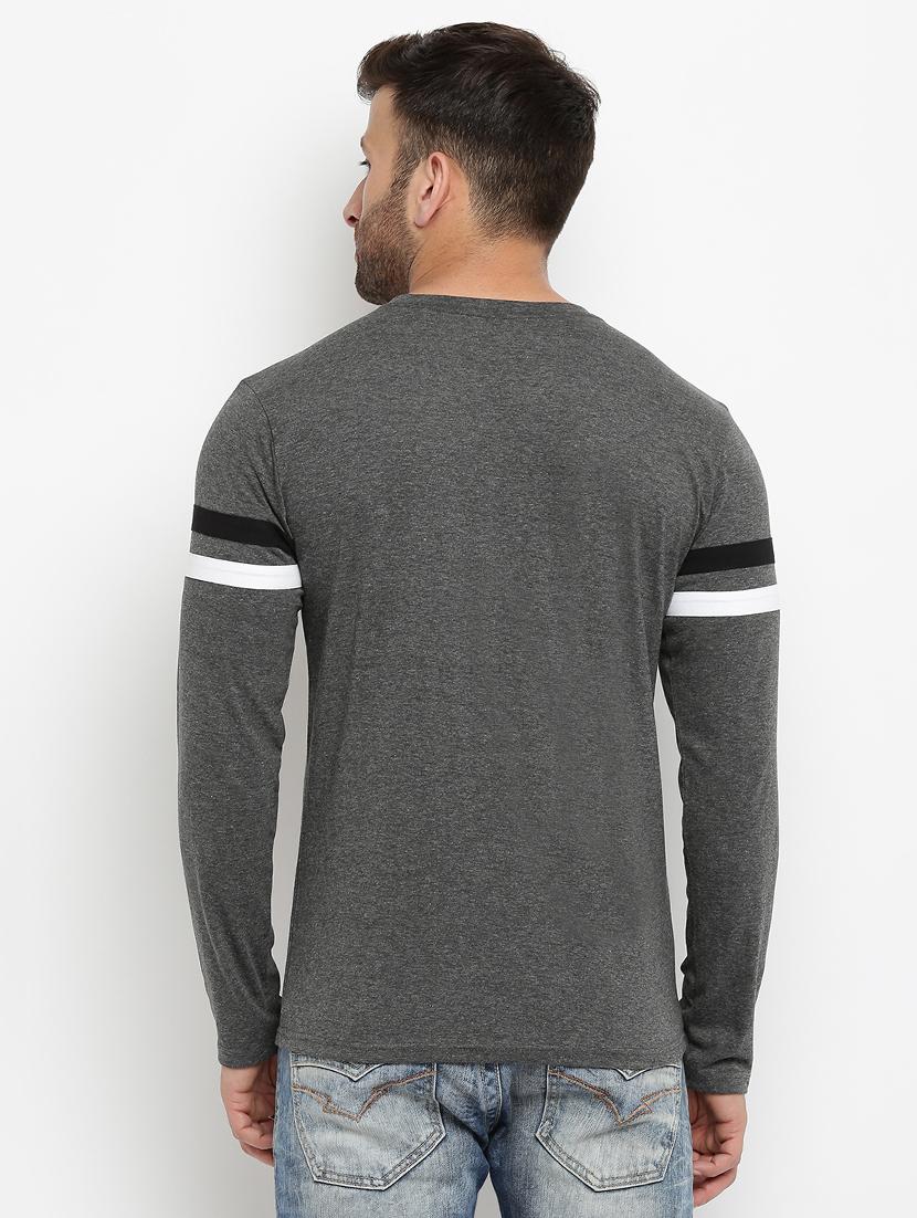 grey solid t-shirt - 16109819 - Zoom Image - 3