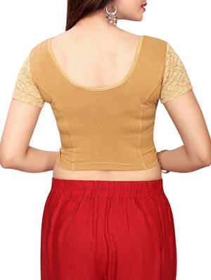 beige cotton solid blouse - 16110581 - Standard Image - 3