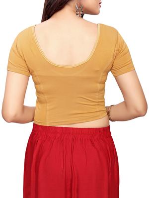 beige cotton solid blouse - 16110584 - Standard Image - 3