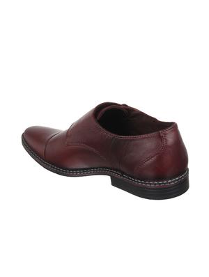 maroon leather monk straps - 16110680 - Standard Image - 3