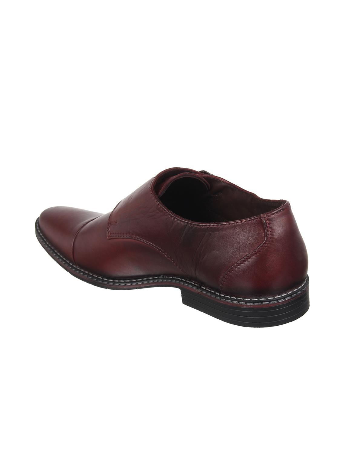 maroon leather monk straps - 16110680 - Zoom Image - 3