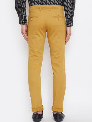 brown cotton blend chinos - 16110825 - Standard Image - 3