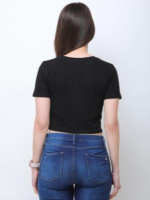 crossover detail crop top - 16111137 - Standard Image - 3