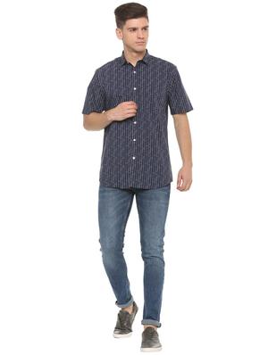 blue printed casual shirt - 16112256 - Standard Image - 3