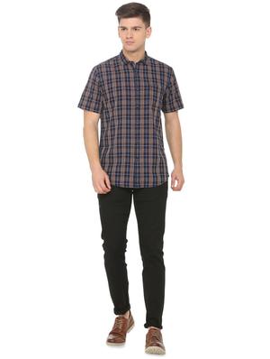 blue checkered casual shirt - 16112260 - Standard Image - 3