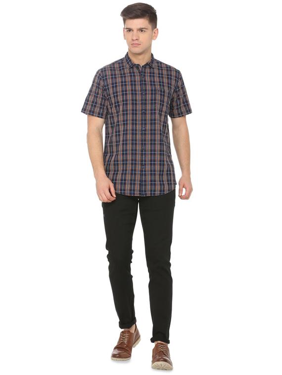 blue checkered casual shirt - 16112260 - Zoom Image - 3