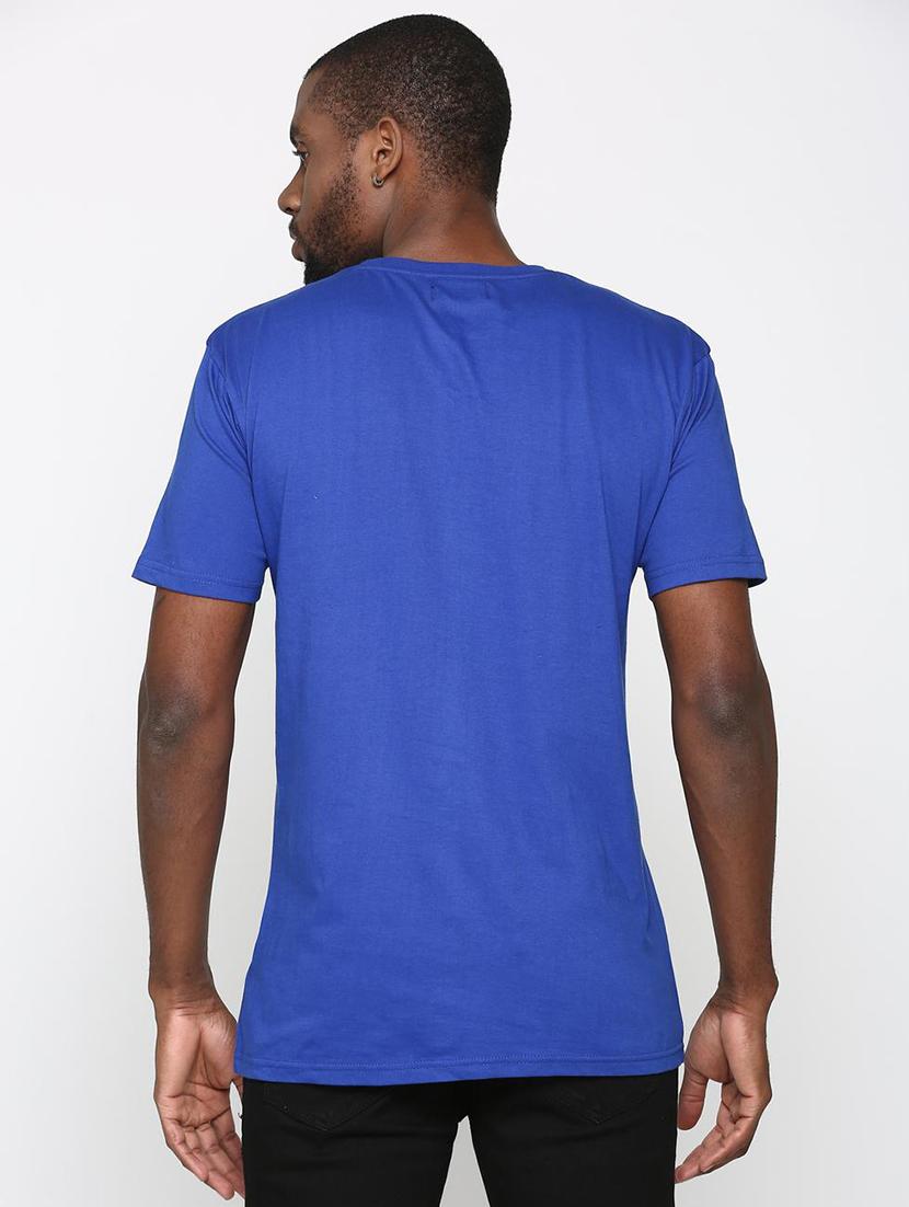blue typographic chest print t-shirt - 16112317 - Zoom Image - 3