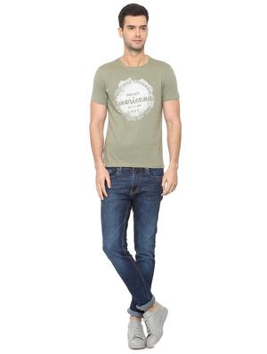 green typographic chest print t-shirt - 16112325 - Standard Image - 3