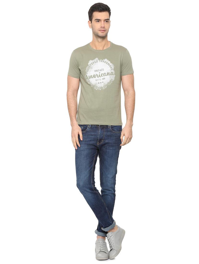 green typographic chest print t-shirt - 16112325 - Zoom Image - 3