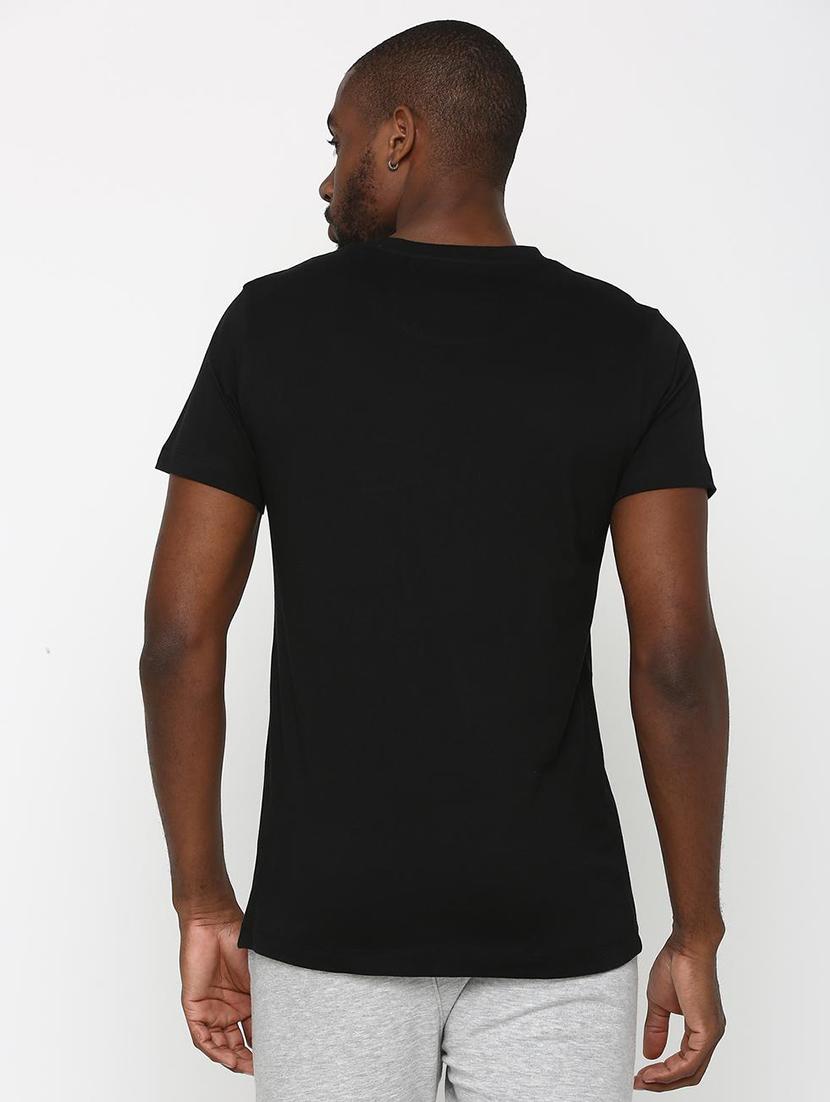 black typographic chest print t-shirt - 16112358 - Zoom Image - 3