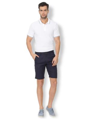 navy blue cotton blend shorts - 16112392 - Standard Image - 3