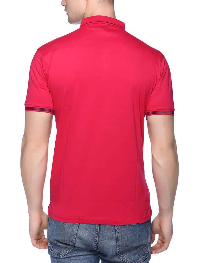 red solid polo t-shirt - 16112786 - Zoom Image - 3