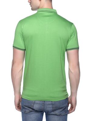 green solid polo t-shirt - 16112788 - Standard Image - 3