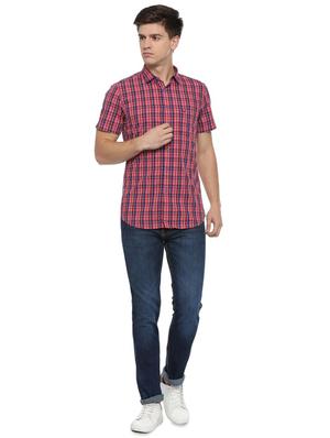 pink checkered casual shirt - 16113588 - Standard Image - 3