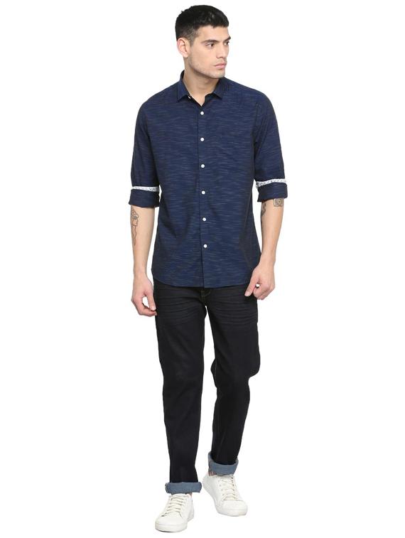 blue printed casual shirt - 16113629 - Zoom Image - 3