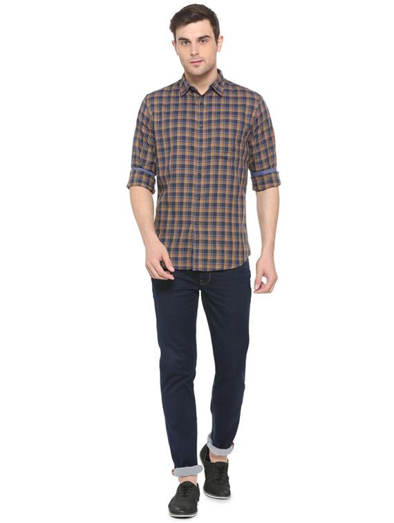 blue checkered casual shirt - 16113665 - Zoom Image - 3