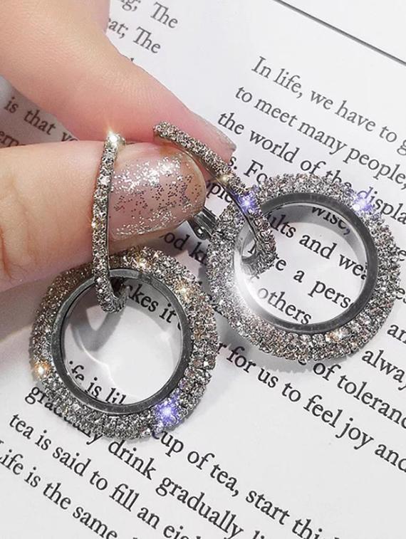 black metal hoop earring - 16114182 - Zoom Image - 3