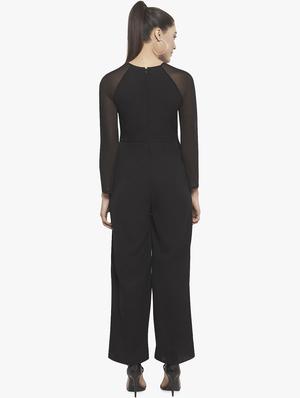 sheer raglan sleeved jumpsuit - 16114467 - Standard Image - 3