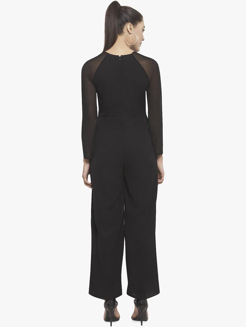 sheer raglan sleeved jumpsuit - 16114467 - Zoom Image - 3