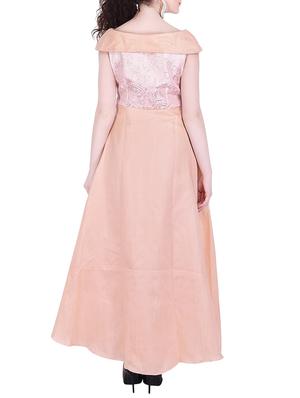 pleat detail floral embossed gown - 16114522 - Standard Image - 3