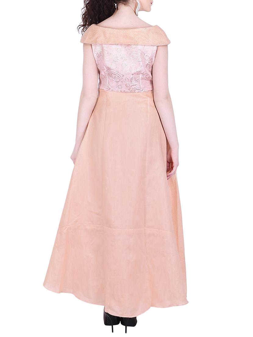 pleat detail floral embossed gown - 16114522 - Zoom Image - 3