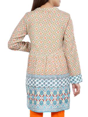 geometrical printed a-line kurti - 16114738 - Standard Image - 3