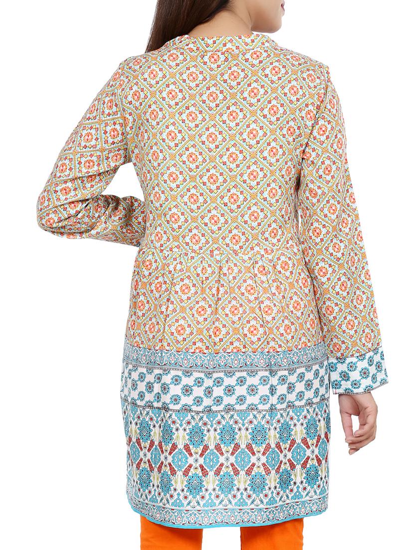 geometrical printed a-line kurti - 16114738 - Zoom Image - 3