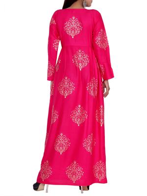 foil print flared kurta - 16119715 - Standard Image - 3
