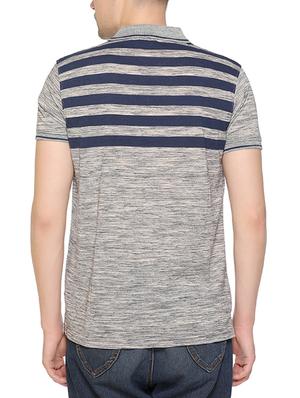 grey striped polo t-shirt - 16119745 - Standard Image - 3