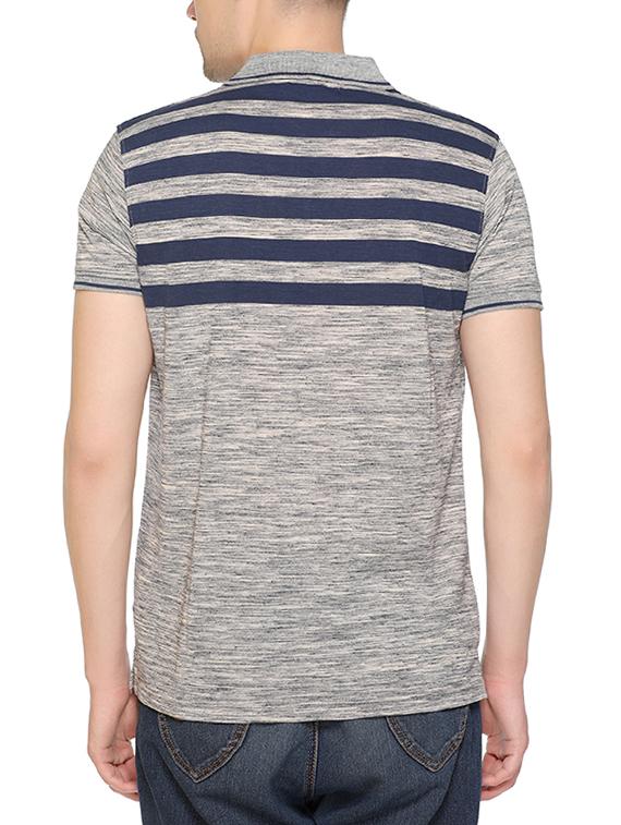 grey striped polo t-shirt - 16119745 - Zoom Image - 3