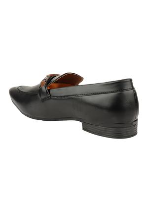 black leatherette slip ons - 16120589 - Standard Image - 3