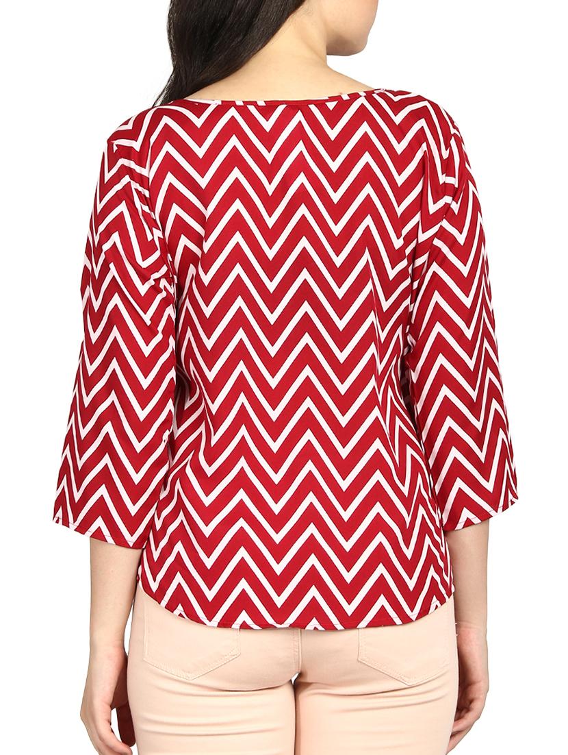 boat neck chevron top - 16121272 - Zoom Image - 3