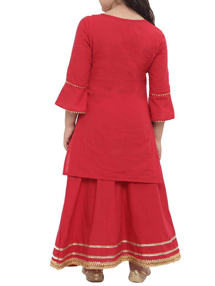 red cotton suit set - 16128720 - Zoom Image - 3
