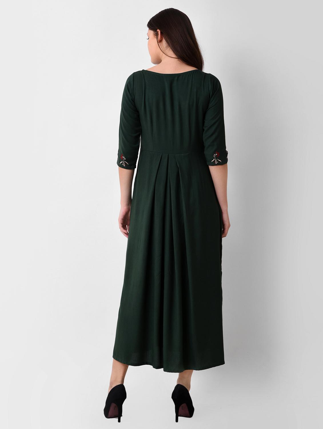 embroidered gathered maxi dress - 16128758 - Zoom Image - 3