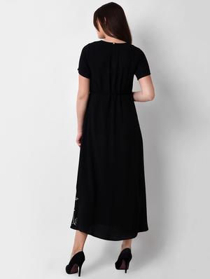 tassel tie up embroidered maxi dress - 16128767 - Standard Image - 3