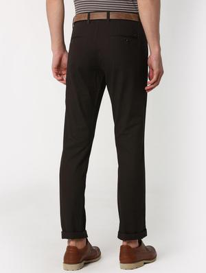 brown solid chinos - 16128980 - Standard Image - 3