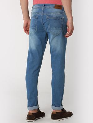 blue cotton blend light washed jeans - 16129027 - Standard Image - 3
