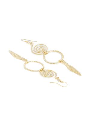 gold metal drop earring - 16129218 - Standard Image - 3