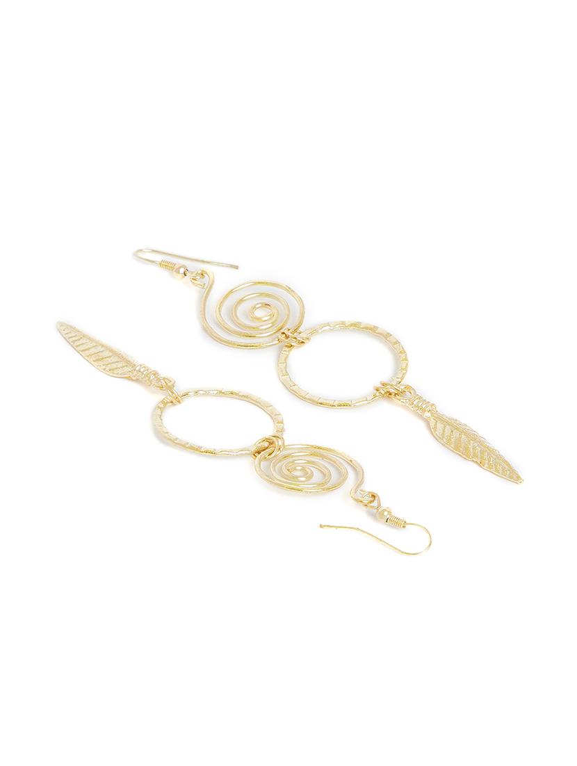 gold metal drop earring - 16129218 - Zoom Image - 3