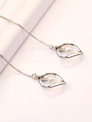 silver drop earring - 16129426 - Standard Image - 3