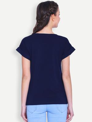 turn up sleeved graphic print tee - 16129715 - Standard Image - 3