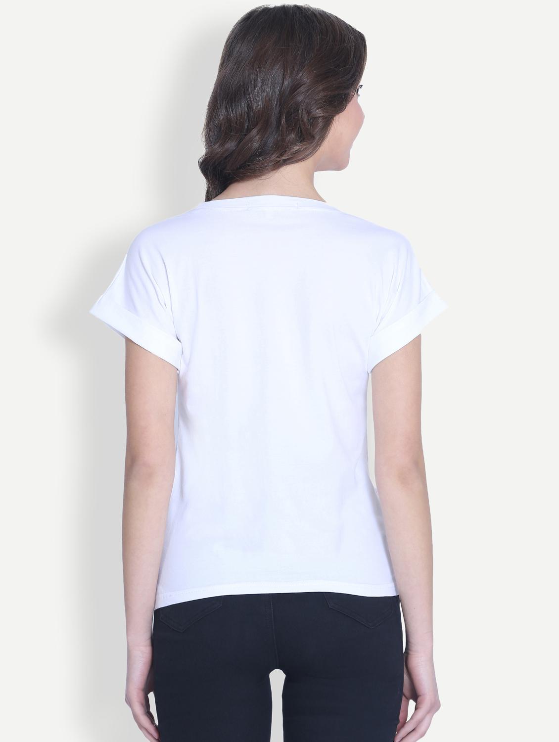 turn up sleeved slogan print tee - 16129733 - Zoom Image - 3