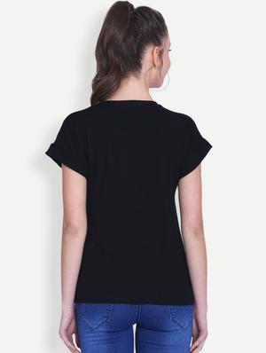 turn up sleeved graphic print tee - 16129743 - Standard Image - 3