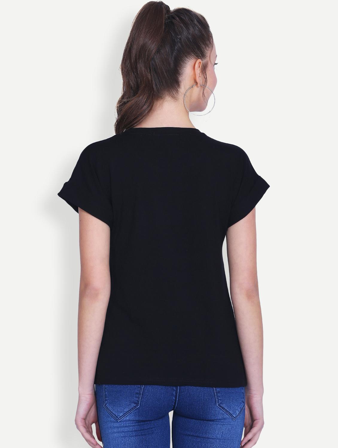 turn up sleeved graphic print tee - 16129743 - Zoom Image - 3