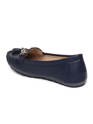 navy pu slip on loafers - 16130019 - Standard Image - 3