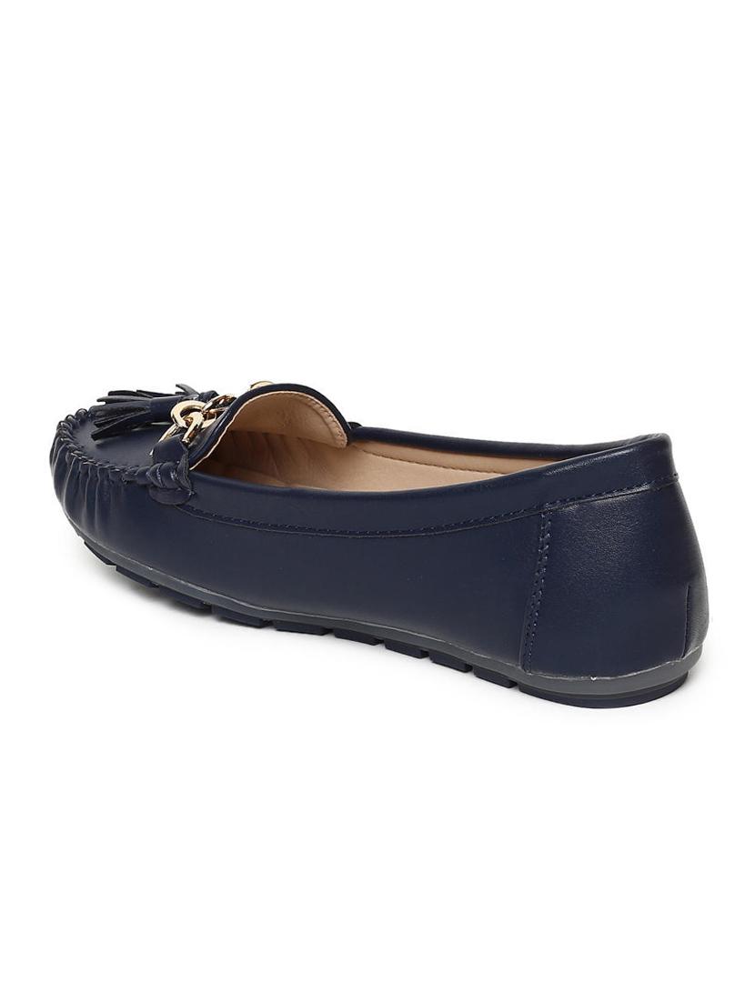 navy pu slip on loafers - 16130019 - Zoom Image - 3