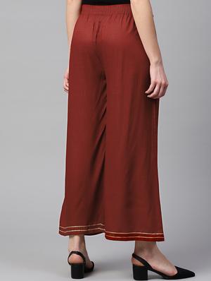 high rise lace trim palazzo - 16130262 - Standard Image - 3