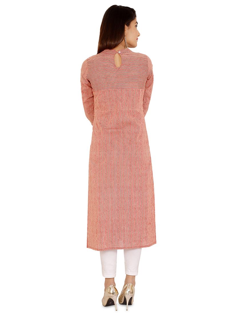 Striped straipes kurta - 16130877 - Zoom Image - 3