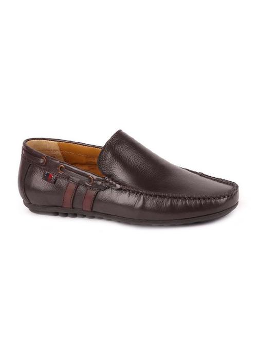 brown leather office wear loafers - 16131142 - Standard Image - 1